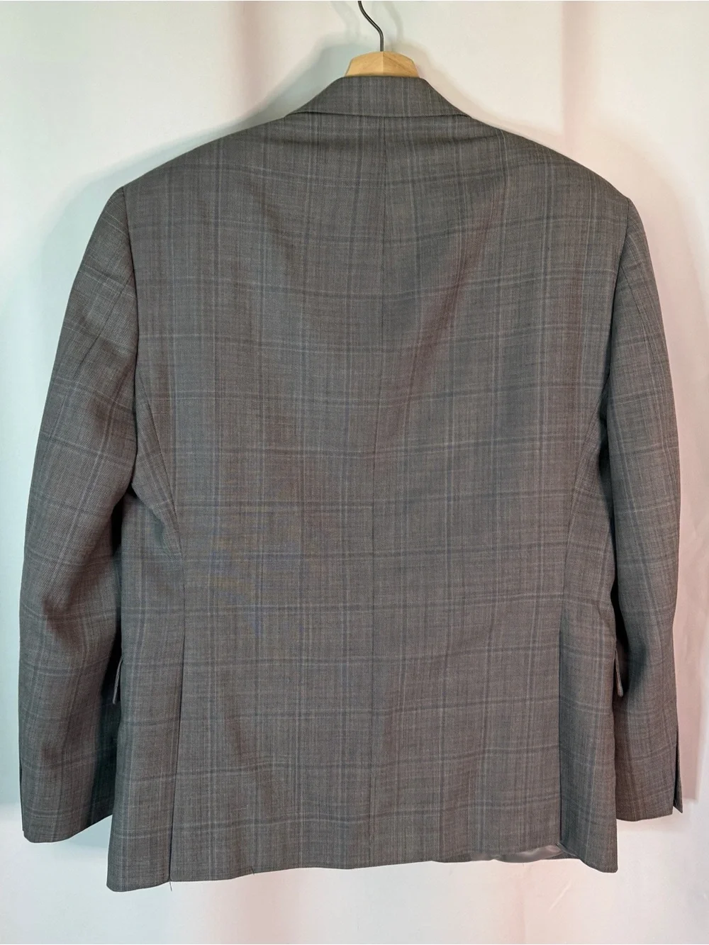 Lauren Ralph Lauren Gray Plaid Men's Wool Blend Suit